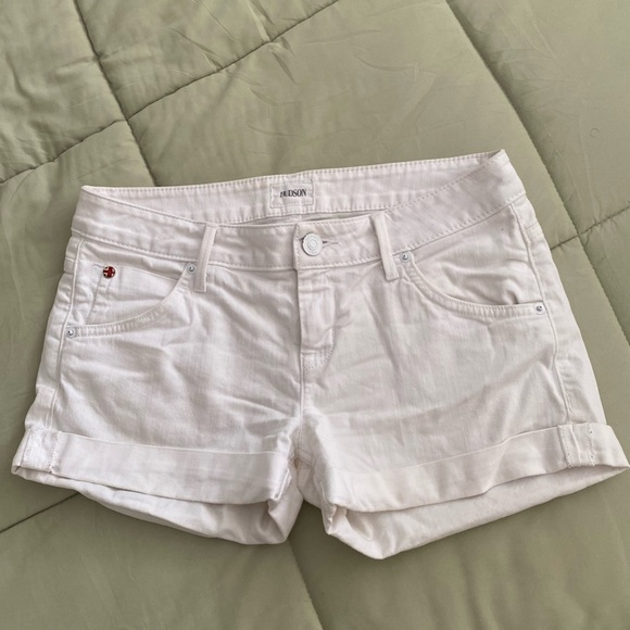 hudson white jean shorts